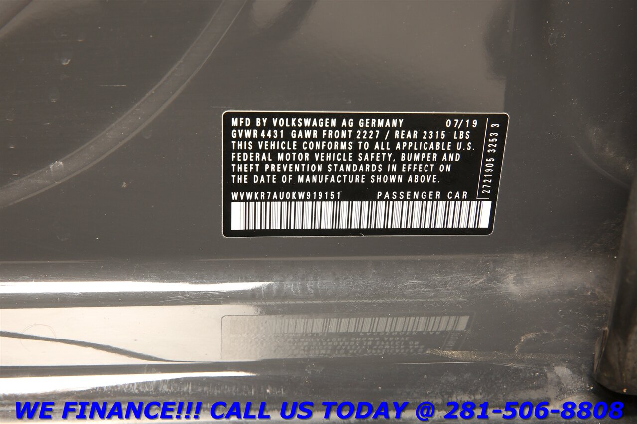 2019 Volkswagen Golf 2019 e-Golf Electric SE BLIND HEATSEAT CAMERA 45K   - Photo 30 - Houston, TX 77031