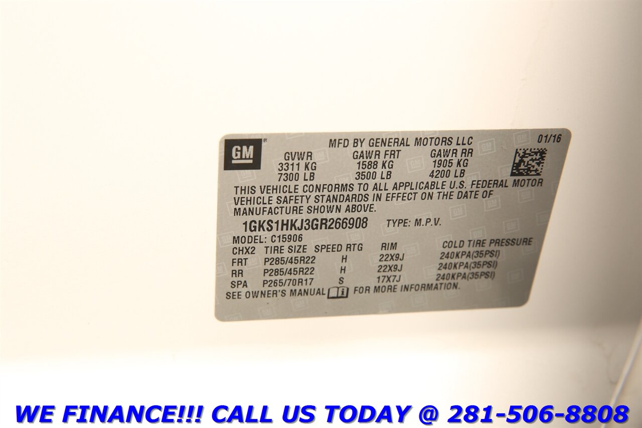 2016 GMC Yukon 2016 XL Denali NAV DVD SUN BLIND 3ROW BOSE CAMERA   - Photo 31 - Houston, TX 77031