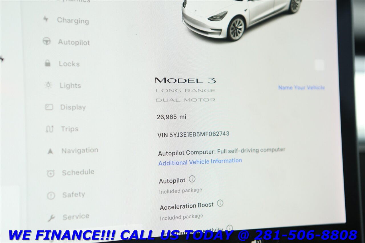 2021 Tesla Model 3 2021 Long Range AWD FSD AUTOPILOT PANOROOF WHITE !   - Photo 16 - Houston, TX 77031