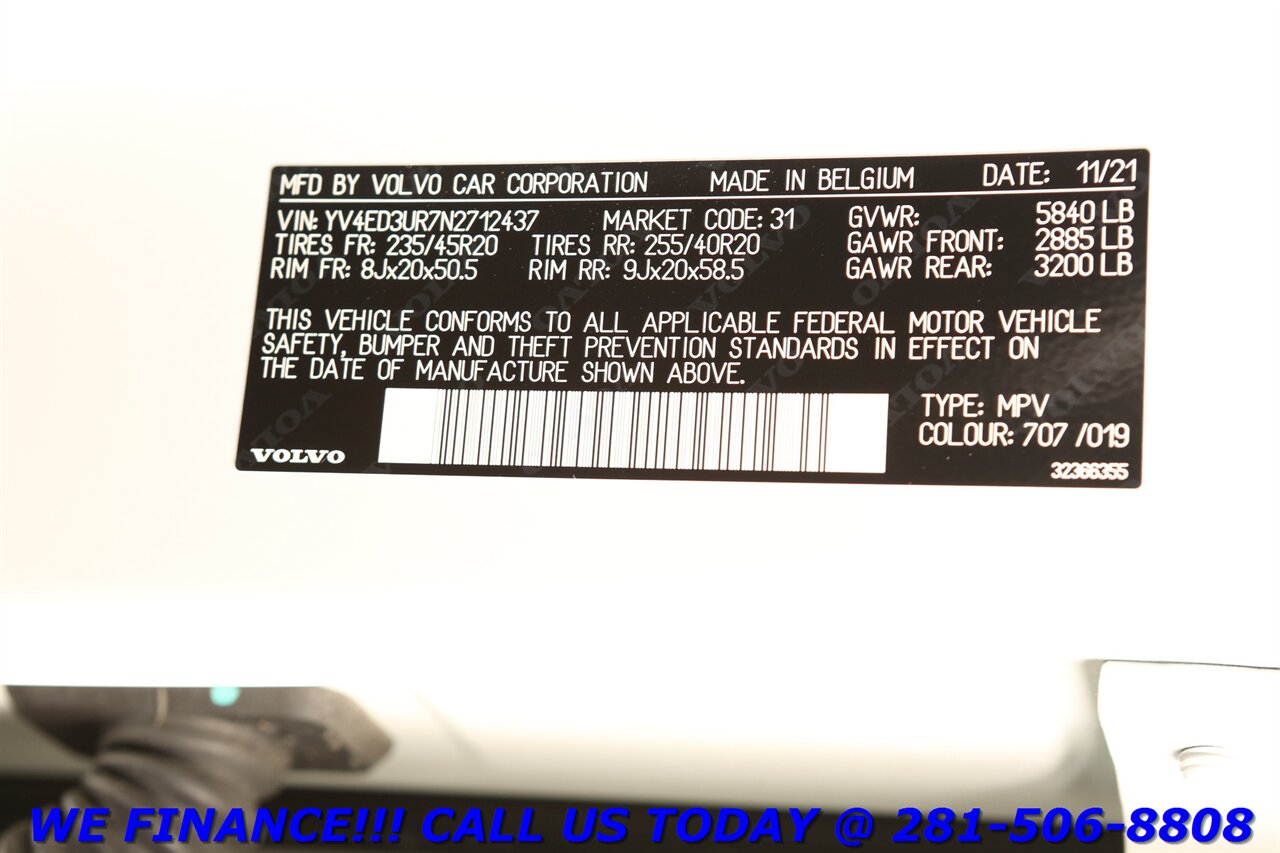 2022 Volvo XC40 Recharge 2022 P8 Twin Plus AWD CARPLAY PANO BLIS 54K   - Photo 27 - Houston, TX 77031
