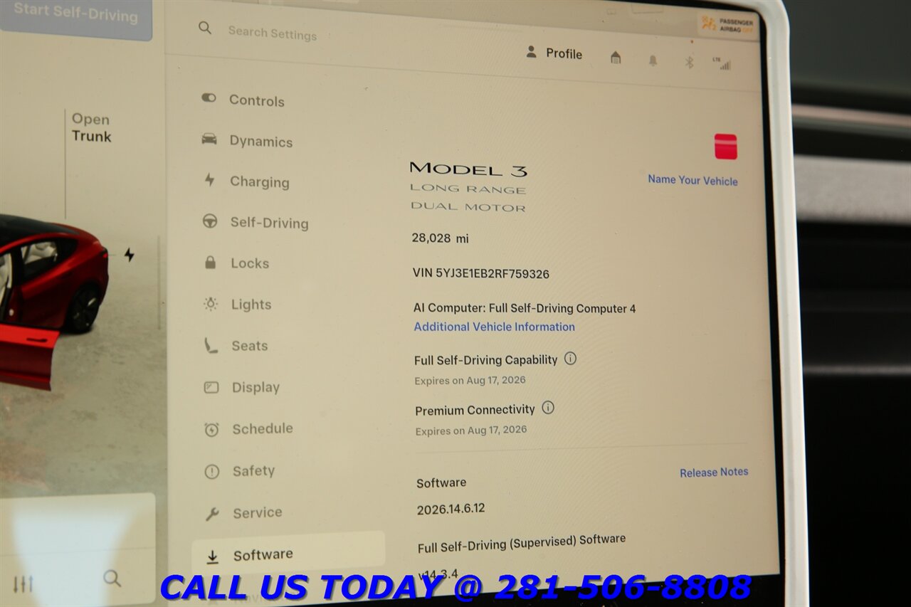 2024 Tesla Model 3 2024 Long Range AWD FSD4 AUTOPILOT PANO CAM 28K Mi - Photo 15 - Houston, TX 77031