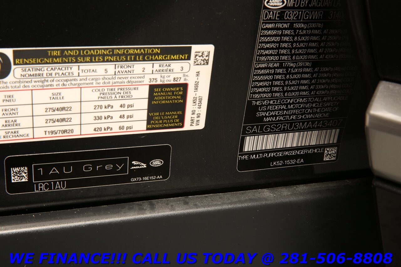 2021 Land Rover Range Rover 2021 P400 HSE Westminster NAV HUD PANO MASSAGE LWB   - Photo 32 - Houston, TX 77031