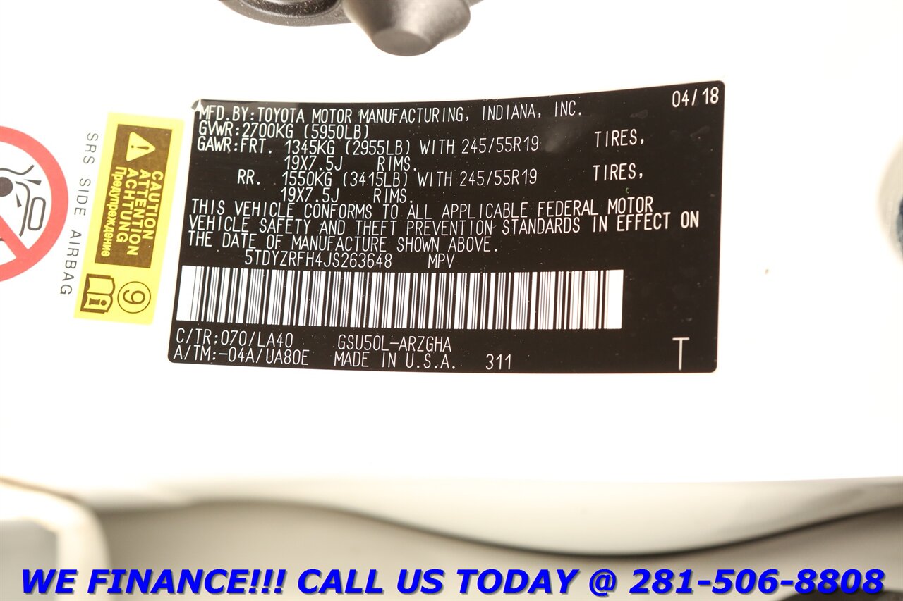 2018 Toyota Highlander 2018 Limited NAV SUN RADAR CRUISE BLIND 3RD ROW   - Photo 30 - Houston, TX 77031