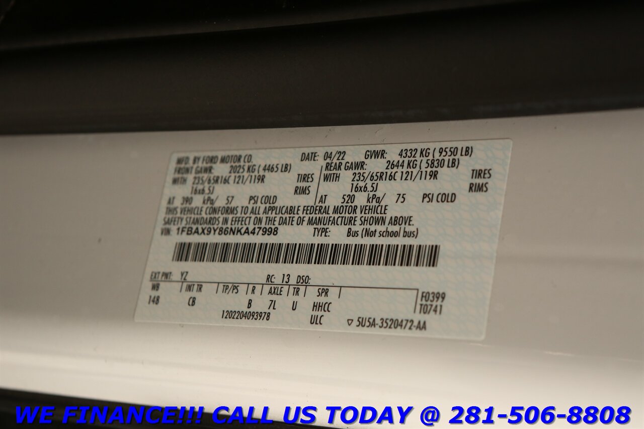 2022 Ford Transit 2022 350 AWD 15 PASS NAV CAMERA 80K MLS - Photo 28 - Houston, TX 77031
