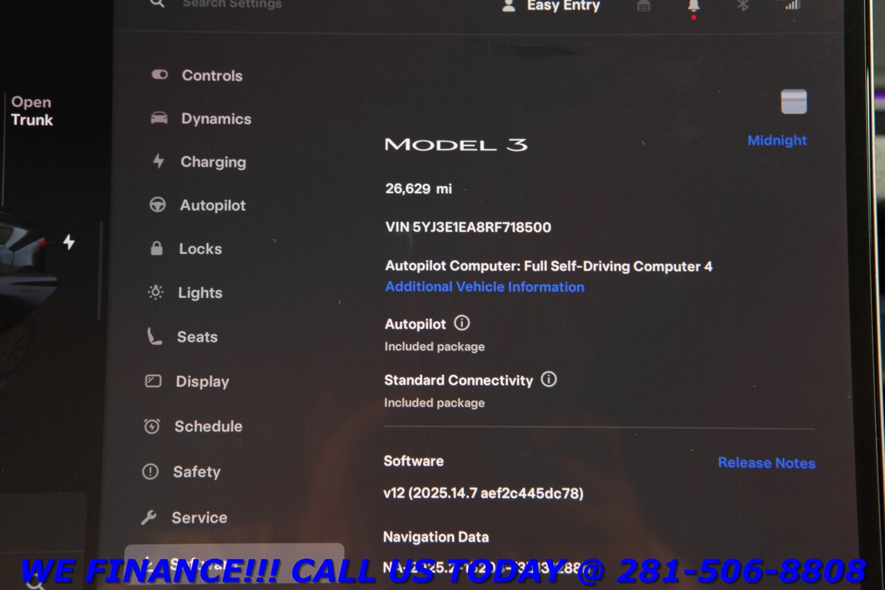 2024 Tesla Model 3 2024 FSD4 AUTOPILOT NAV PANO HEAT/COOL SEAT 26K   - Photo 15 - Houston, TX 77031