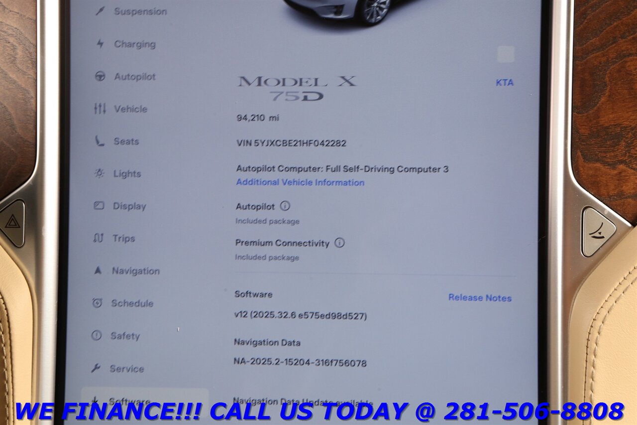 2017 Tesla Model X 2017 75D AWD FSD3 6-PASS AUTOPILOT CAPTAIN SEATS   - Photo 14 - Houston, TX 77031