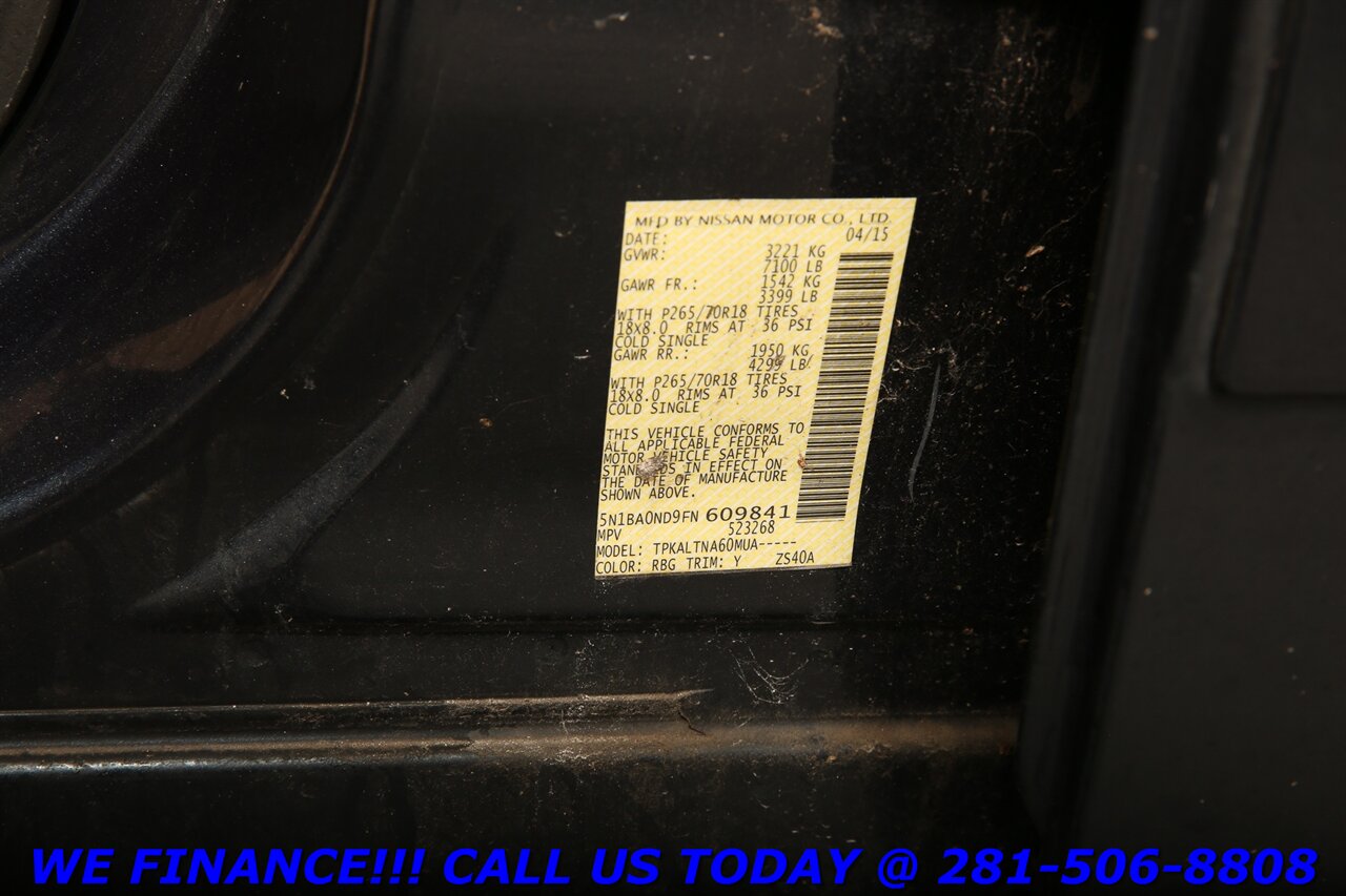 2015 Nissan Armada 2015 SV 8PASS CRUISE ROOF RAIL BLUETOOTH 67K MLS   - Photo 25 - Houston, TX 77031