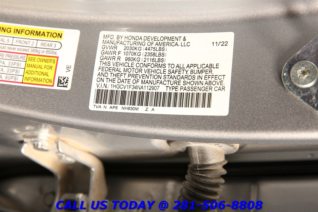 2022 Honda Accord 2022 Sport CARPLAY ADAPTIVE CRUISE CAMERA 38K Mi - Photo 27 - Houston, TX 77031