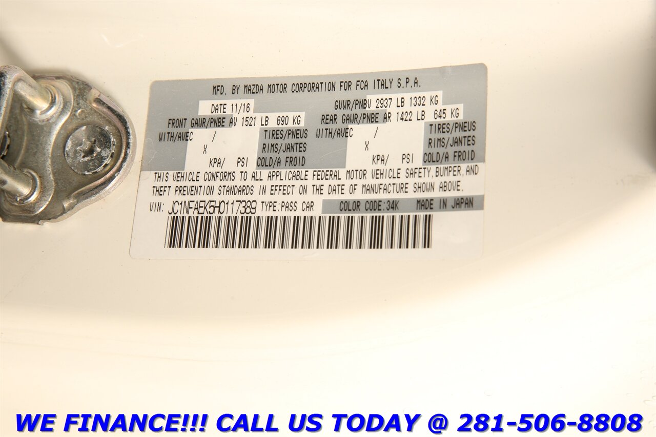 2017 FIAT 124 Spider 2017 ABARTH NAV HEATSEAT CAM XENONS 59K MLS   - Photo 27 - Houston, TX 77031