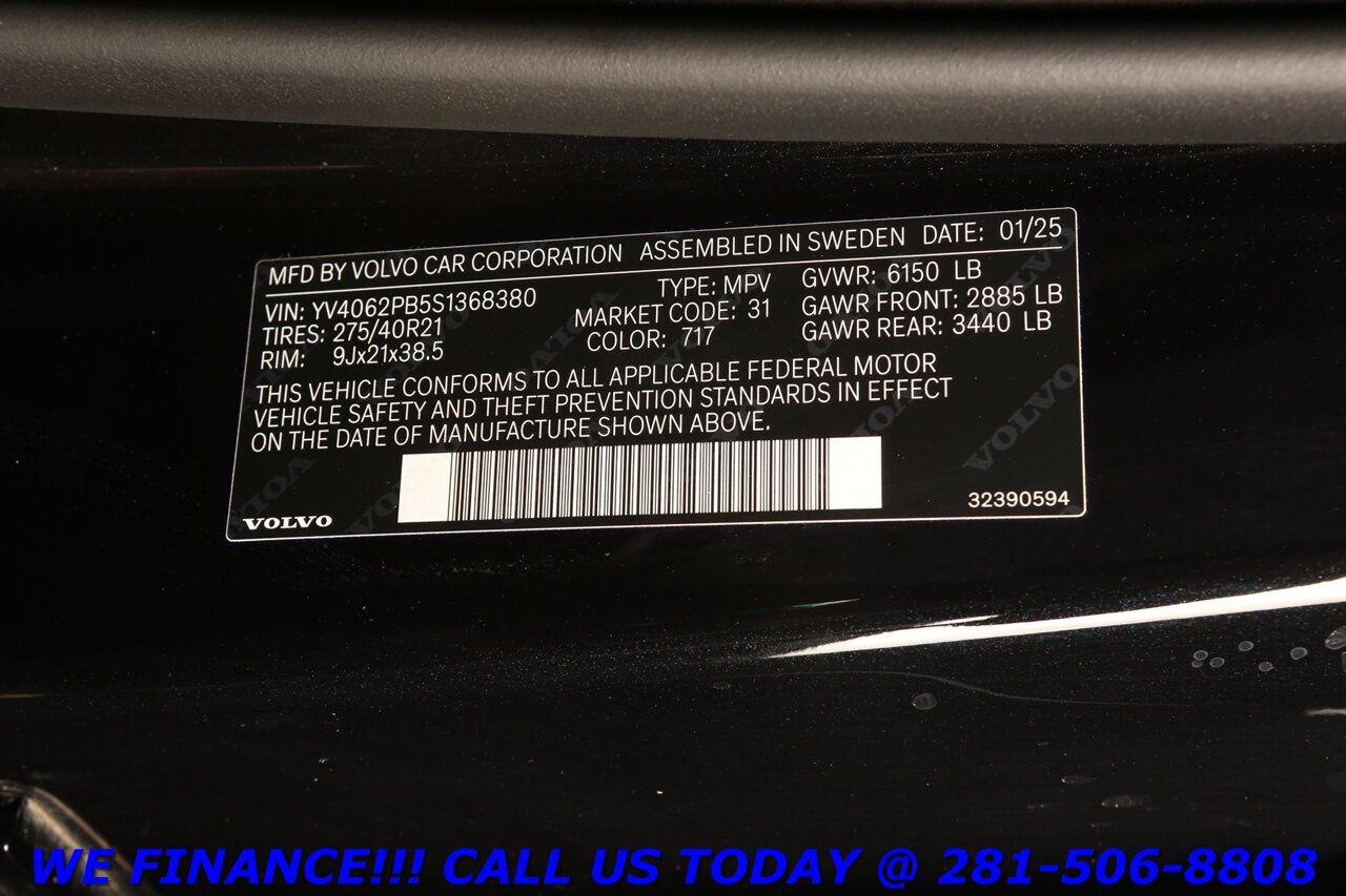 2025 Volvo XC90 2025 B6 AWD 7-PASS NAV PANO BLIS ADAPTCRUSE 360CAM   - Photo 32 - Houston, TX 77031