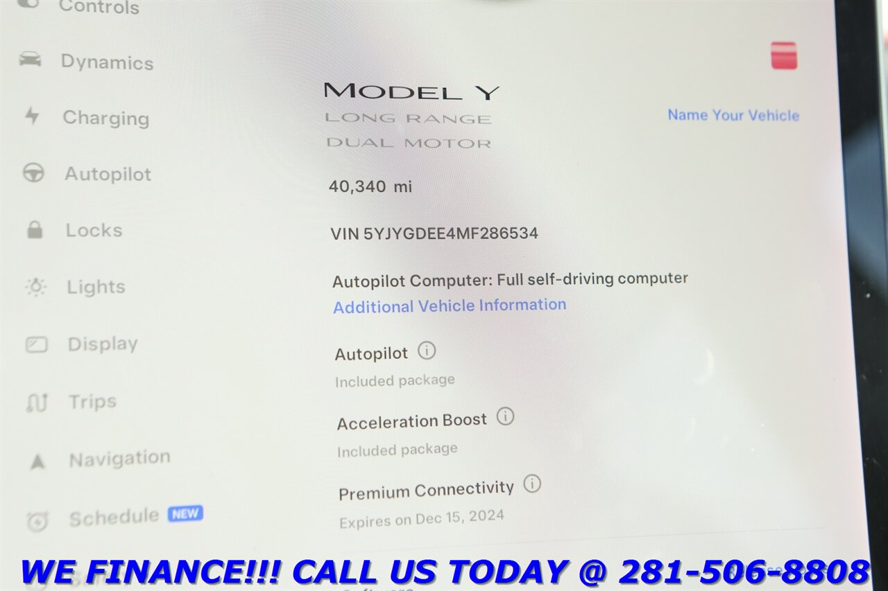 2021 Tesla Model Y 2021 Long Range AWD FSD NAV PANO ACCEL BOOST 40K   - Photo 15 - Houston, TX 77031