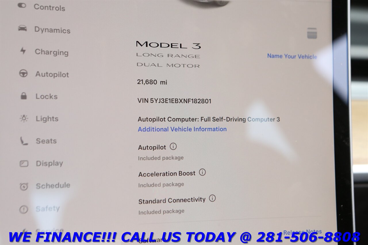 2022 Tesla Model 3 2022 Long Range AWD FSD3 AUTOPILOT NAV PANO   - Photo 16 - Houston, TX 77031