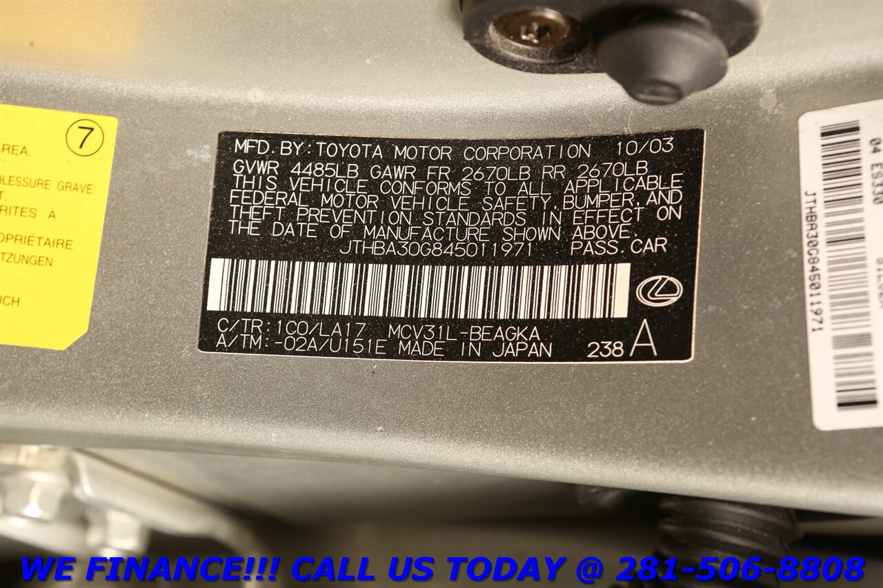 2004 Lexus LEXUS ES 330 PREM PKG SUPER CLEAN SUN LEATHER WOOD 16 "ALLOY - Photo 27 - Houston, TX 77031