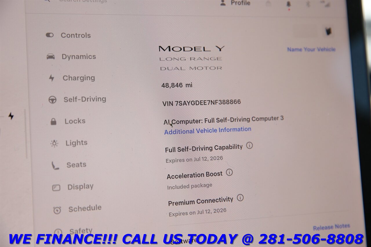 2022 Tesla Model Y 2022 Long Range AWD FSD3 ACCEL BOOST AUTOPILOT PAN - Photo 15 - Houston, TX 77031