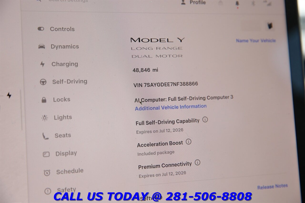2022 Tesla Model Y 2022 Long Range AWD FSD3 ACCEL BOOST AUTOPILOT PAN   - Photo 15 - Houston, TX 77031