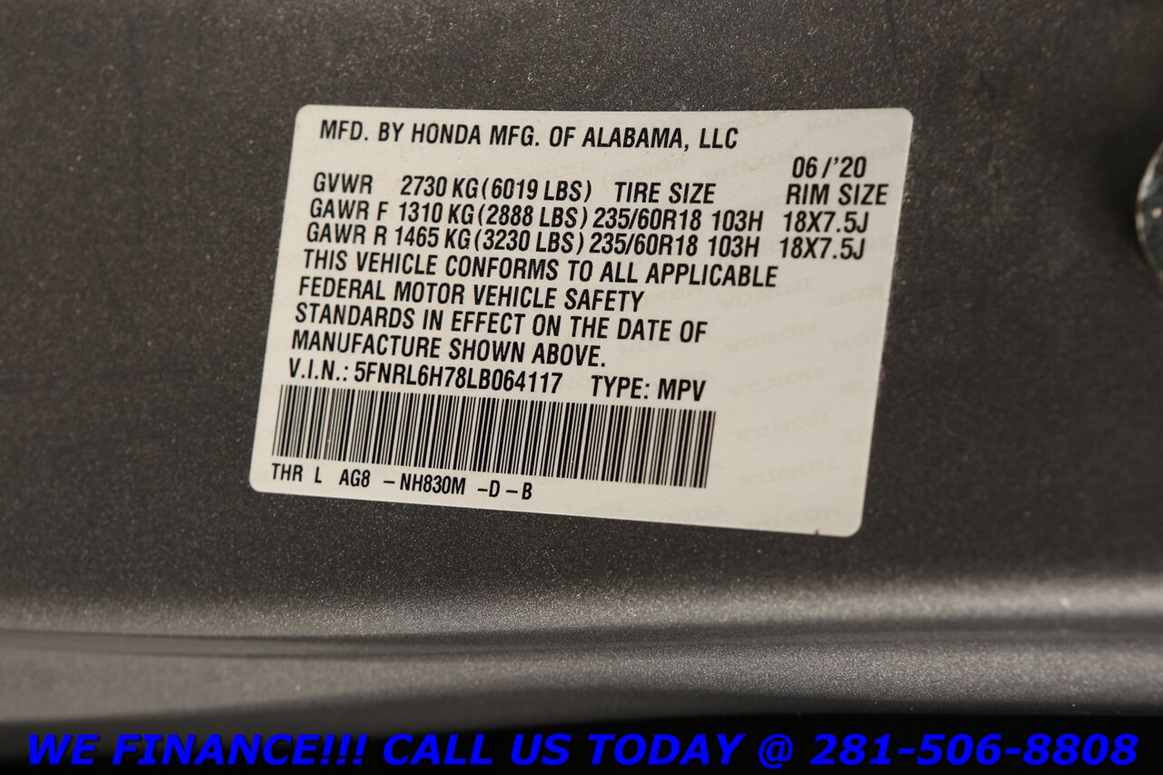 2020 Honda Odyssey 2020 EX-L SUN CARPLAY BLIND HEATSEAT 8PASS 33K   - Photo 31 - Houston, TX 77031