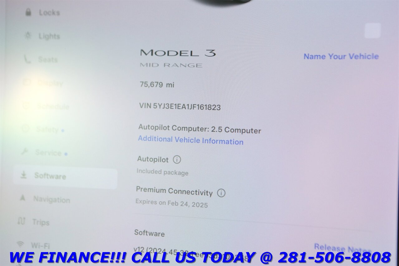 2018 Tesla Model 3 2018 Mid Range AUTOPILOT NAV PANO HEATSEAT 75K   - Photo 16 - Houston, TX 77031