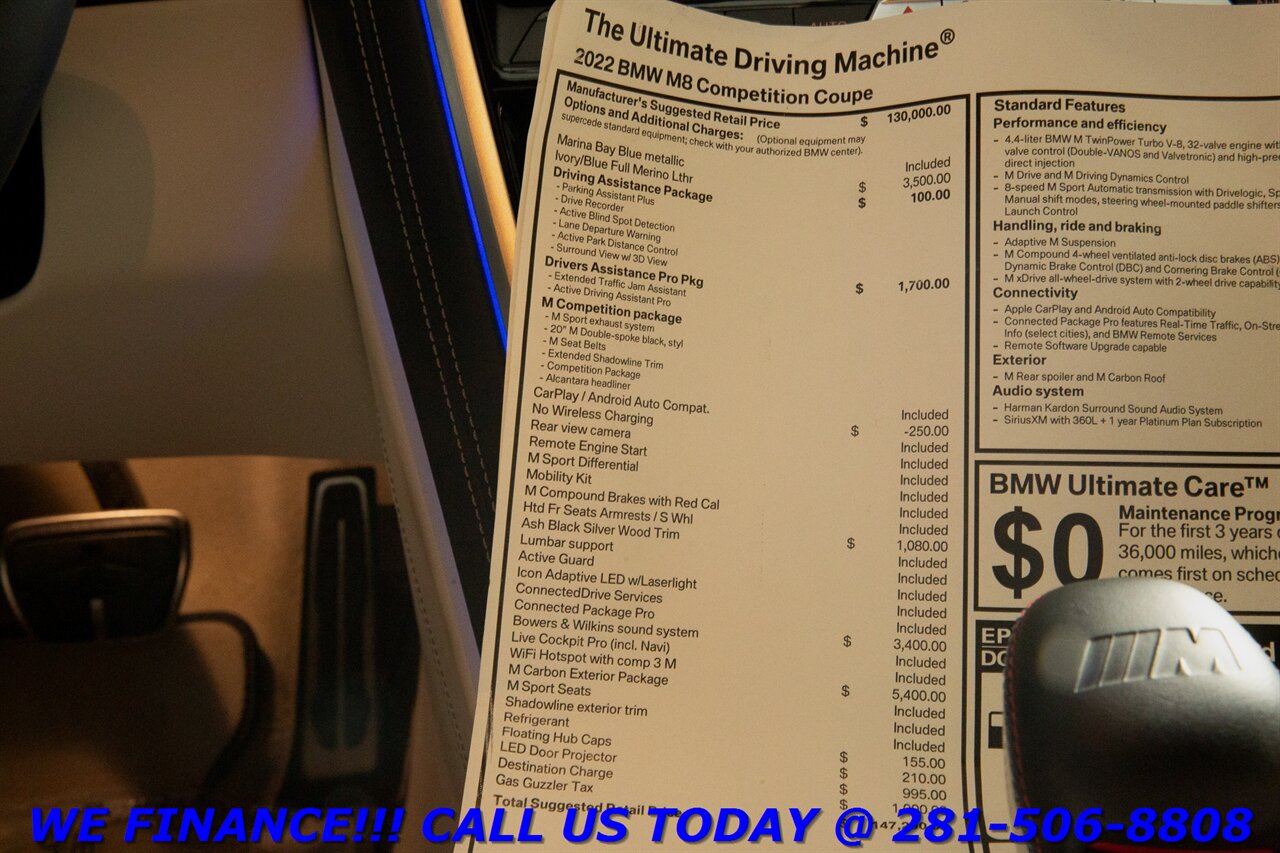 2022 BMW M8 2022 Competition AWD COUPE NAV HUD CARBON 38K MLS   - Photo 24 - Houston, TX 77031