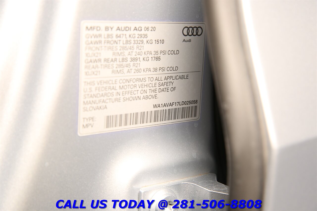 2020 Audi Q8 Quattro Premium AWD NAV PANO LEATHER HEATED 38K Mi - Photo 30 - Houston, TX 77031