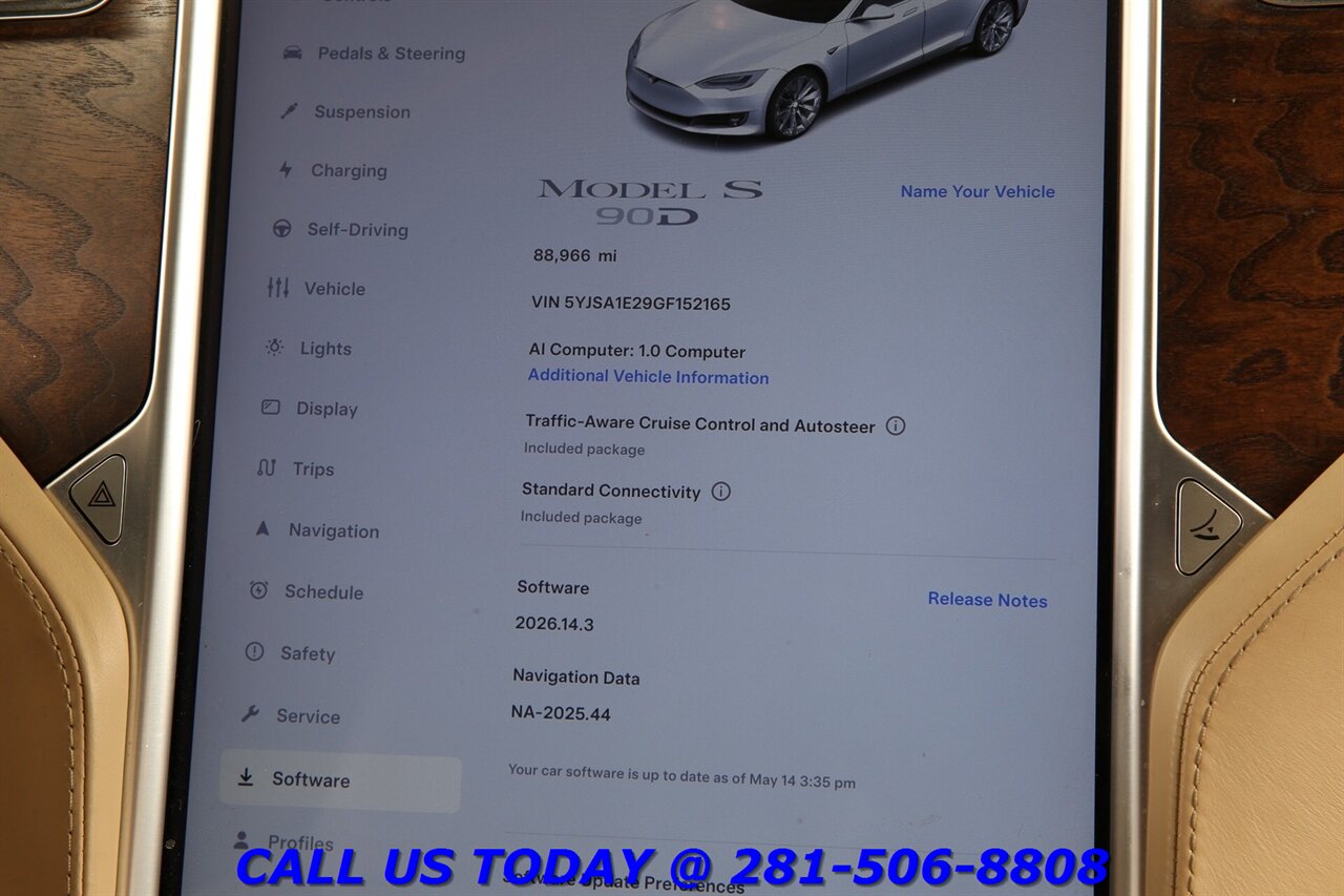 2016 Tesla Model S 2016 90D AWD AiAUTOPILOT NAV PANO HEATSEAT 88K MLS   - Photo 17 - Houston, TX 77031