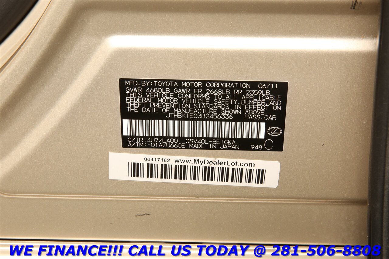 2011 Lexus ES 2011 ES350 SUN LEATHER HEATCOOL SEAT BLUETOOTH   - Photo 27 - Houston, TX 77031