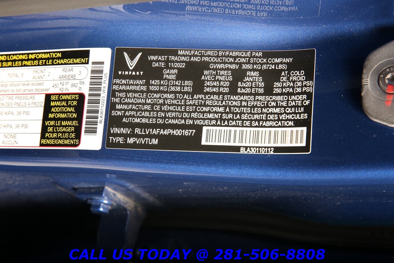 2023 VinFast VF8 2023 Plus AWD NAV HUD PANO 360 ADAPT BLIND 16K MLS   - Photo 36 - Houston, TX 77031