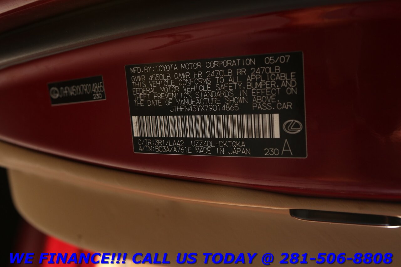 2007 Lexus SC 2007 SC 430 CONVERTIBLE NAV HEATSEAT WOOD 77K MLS   - Photo 22 - Houston, TX 77031