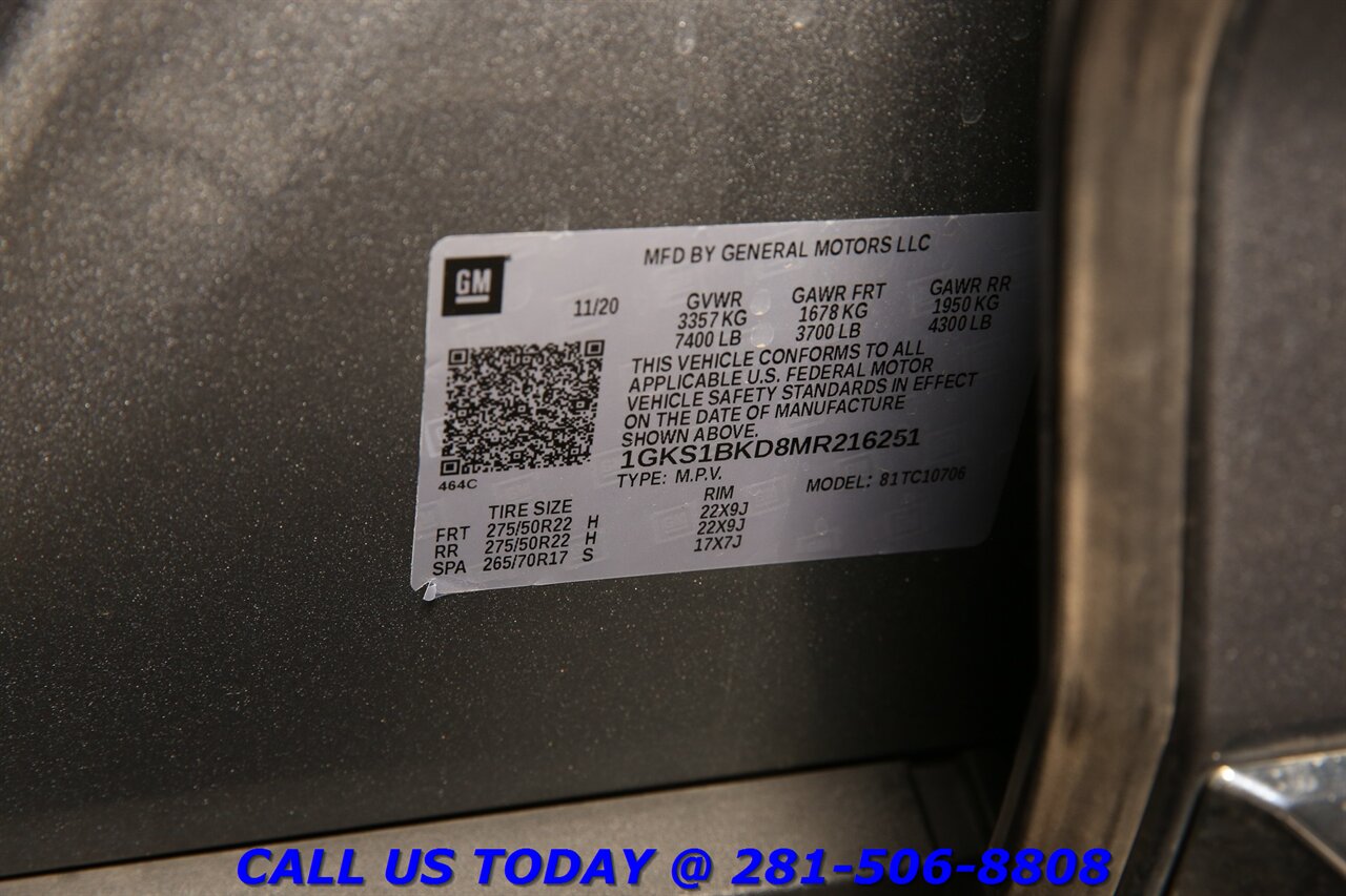 2021 GMC Yukon SLT NAV DVD SUN ADAPTCRUISE CAPTAIN 7PASS LUXURY+ - Photo 35 - Houston, TX 77031