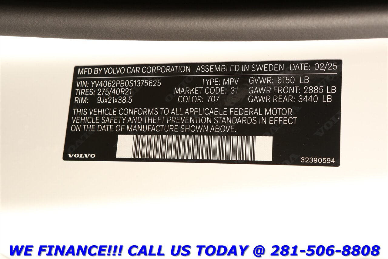 2025 Volvo XC90 2025 B6 AWD 7-PASS NAV PANO BLIS ADAPTCRUSE 360CAM   - Photo 32 - Houston, TX 77031