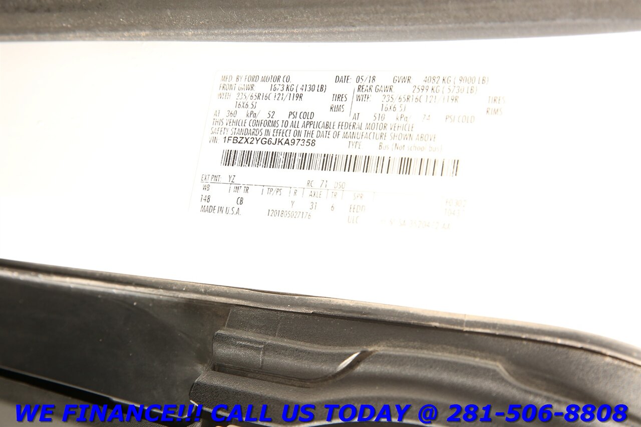 2018 Ford Transit 2018 350 XLT 15PASS CAMERA CRUISE BLUETOOTH 49K ML   - Photo 27 - Houston, TX 77031