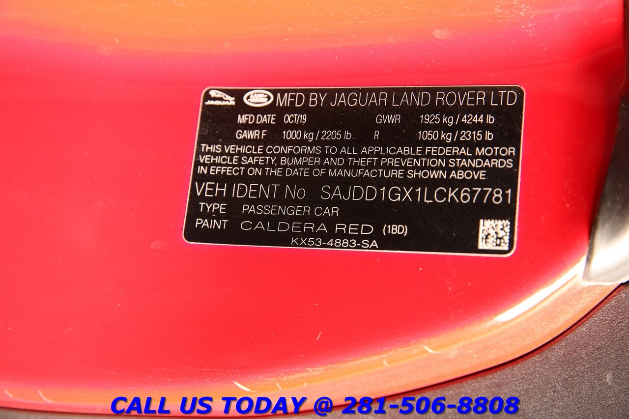2020 Jaguar F-Type P300 NAV PANOROOF MERIDIAN CAM XENONS 55K MLS - Photo 28 - Houston, TX 77031