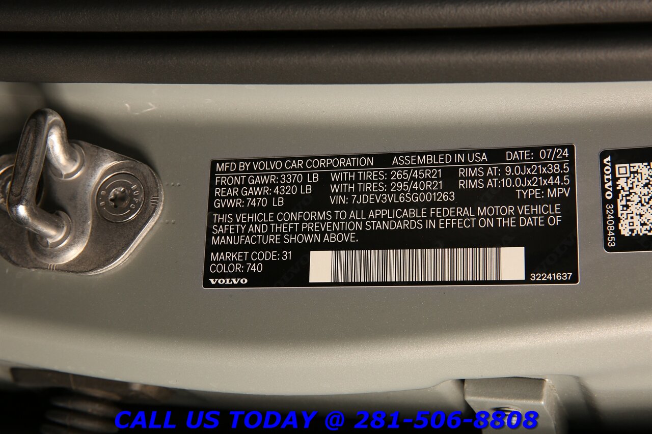2025 Volvo EX90 2025 Ultra AWD NAV HUD PANO PILOTassist 7PASS BOSE - Photo 35 - Houston, TX 77031