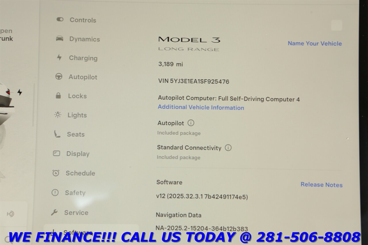 2025 Tesla Model 3 2025 Long Range FSD4 AUTOPILOT PANO WHITE ON WHITE   - Photo 16 - Houston, TX 77031