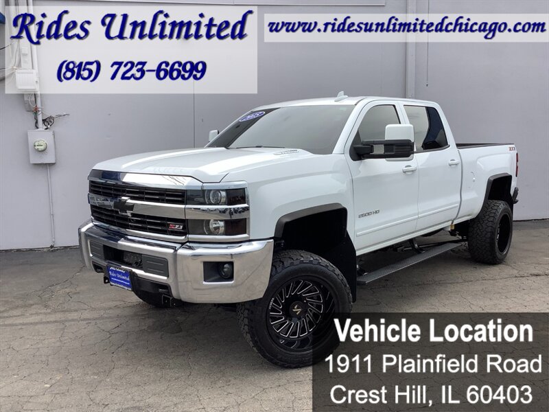 Summit White 2015 Chevrolet Silverado 2500HD LT Crew Cab 4WD Pickup Truck Four-Wheel Drive Automatic