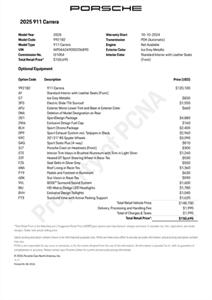2025 PORSCHE 911 Carrera  $150,695 Window Sticker! - Photo 55 - Crest Hill, IL 60403