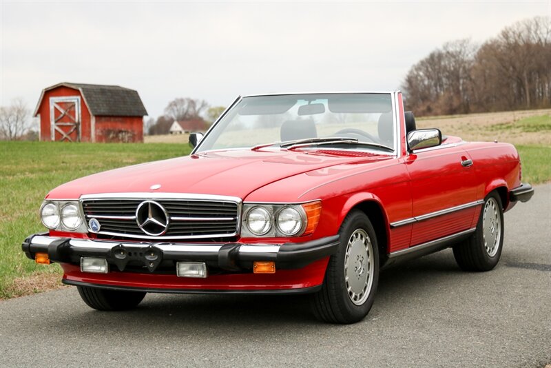 Signal Red 1988 Mercedes-Benz SL-Class 560SL Convertible Rear-Wheel Drive Automatic