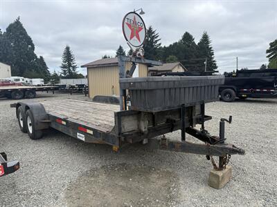 2000 TNT TRAILERS 7X20 10K FLATBED W/ CRANE AND LOCKABLE BOX   - Photo 1 - Olympia, WA 98501