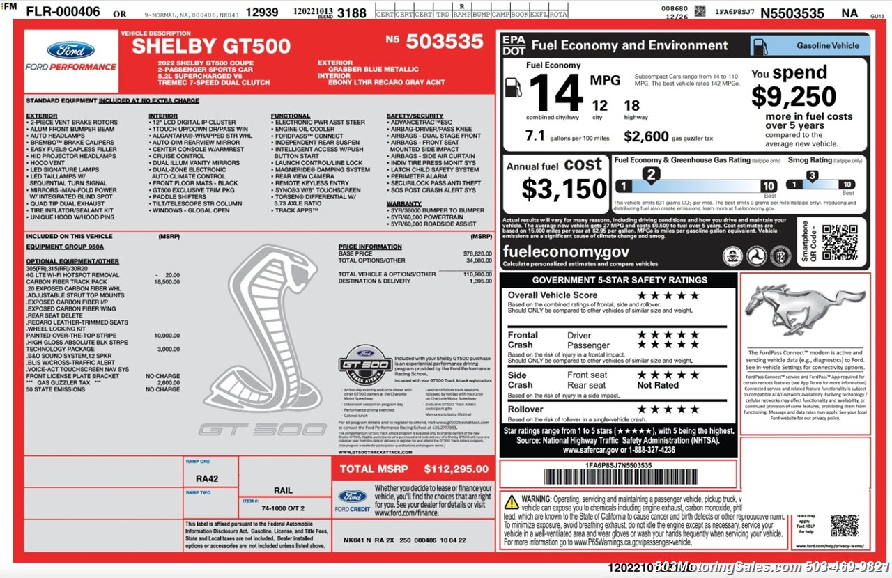 2022 Ford Mustang Shelby GT500   - Photo 12 - Beaverton, OR 97005