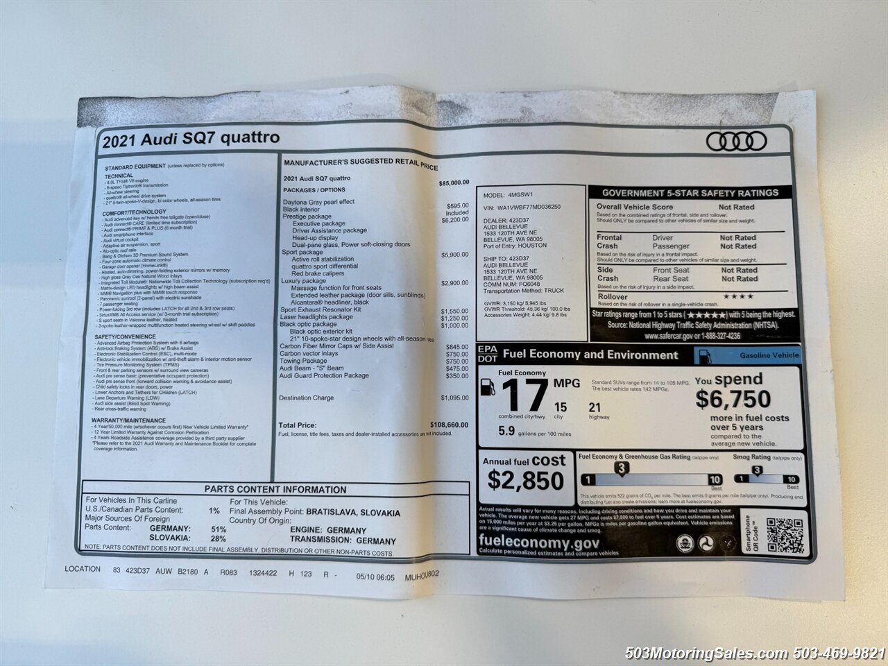 2021 Audi SQ7 4.0T quattro Prestige - Photo 108 - Beaverton, OR 97005