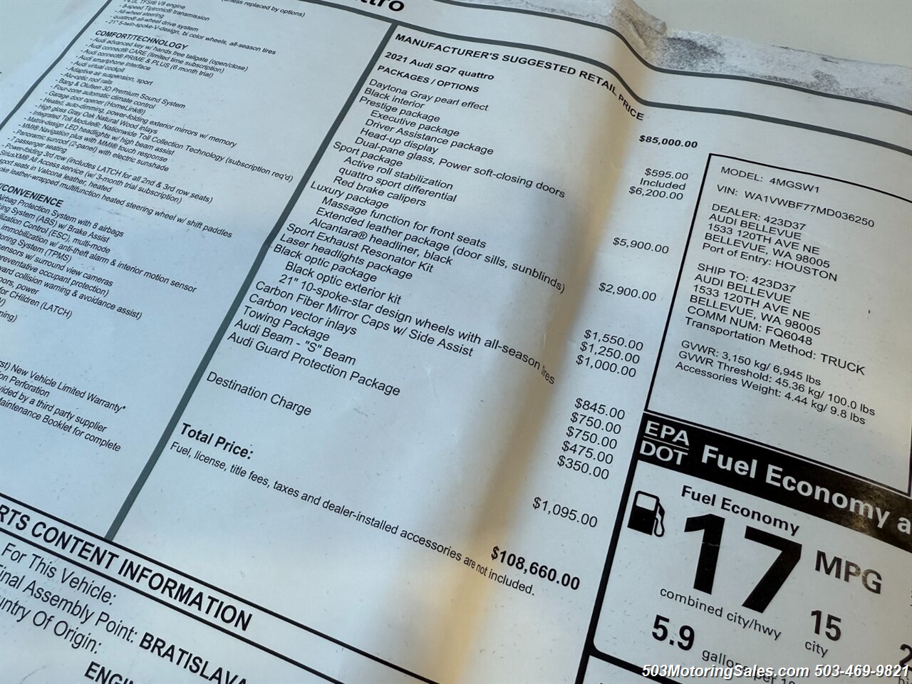 2021 Audi SQ7 4.0T quattro Prestige - Photo 9 - Beaverton, OR 97005