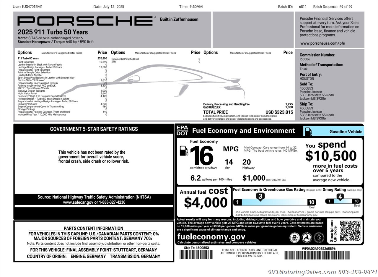2025 Porsche 911 Turbo 50 PTS - Photo 7 - Beaverton, OR 97005