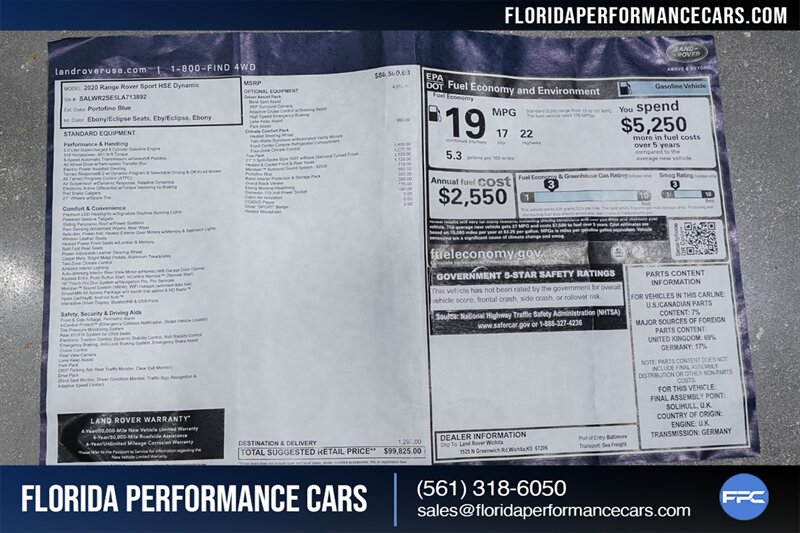 2020 Land Rover Range Rover Sport P525 HSE Dynamic   - Photo 39 - Riviera Beach, FL 33407