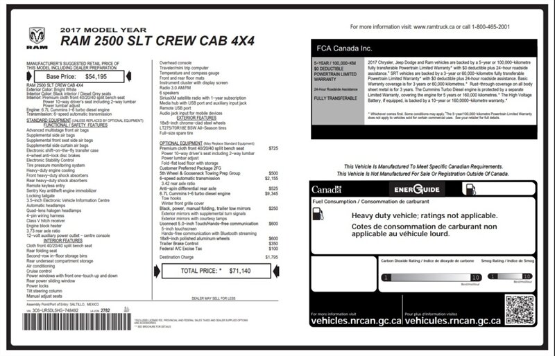 2017 RAM 2500 SLT Diesel 4x4 - Photo 13 - St Albert, AB T8N 3Z7
