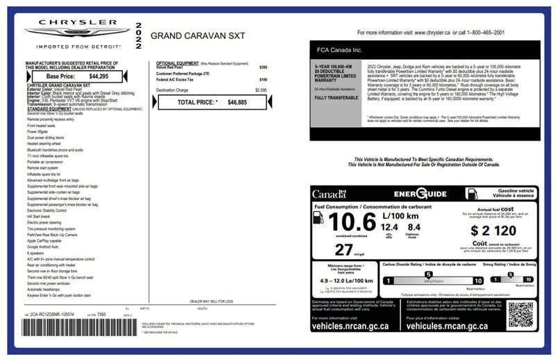 2022 Chrysler Grand Caravan SXT - Photo 16 - Edmonton, AB T5L 2J7