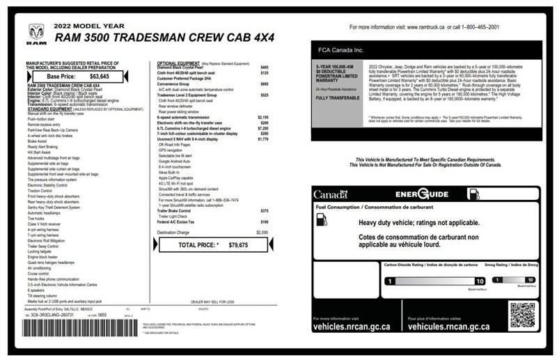 2022 RAM 3500 Tradesman Diesel 4x4 - Photo 11 - St Albert, AB T8N 3Z7
