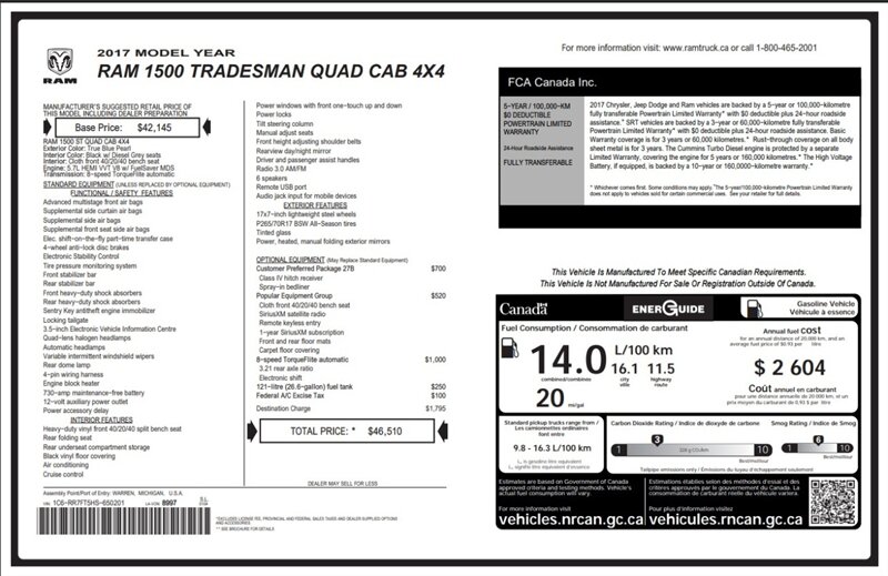 2017 RAM 1500 Tradesman 4x4 - Photo 11 - Acheson, AB T7X 5A3