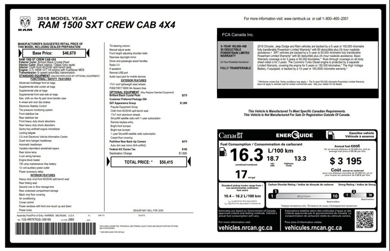 2018 RAM 1500 SXT 4x4 - Photo 17 - Edmonton, AB T5L 2J7