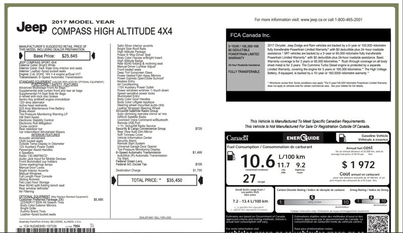 2017 Jeep Compass High Altitude 4x4 - Photo 18 - St Albert, AB T8N 3Z7