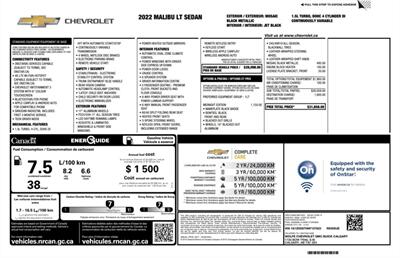 2022 Chevrolet Malibu LT Midnight Edition Sunroof   - Photo 11 - St Albert, AB T8N 3Z7