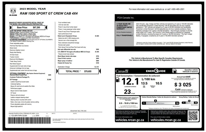 2023 RAM 1500 Sport GT eTorque Hemi 4x4 - Photo 17 - St Albert, AB T8N 3Z7